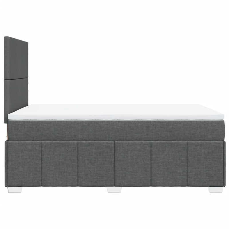 vidaXL sötétszürke szövet rugós ágy matraccal 120 x 190 cm