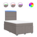 vidaXL tópszínű szövet rugós ágy matraccal 120 x 190 cm