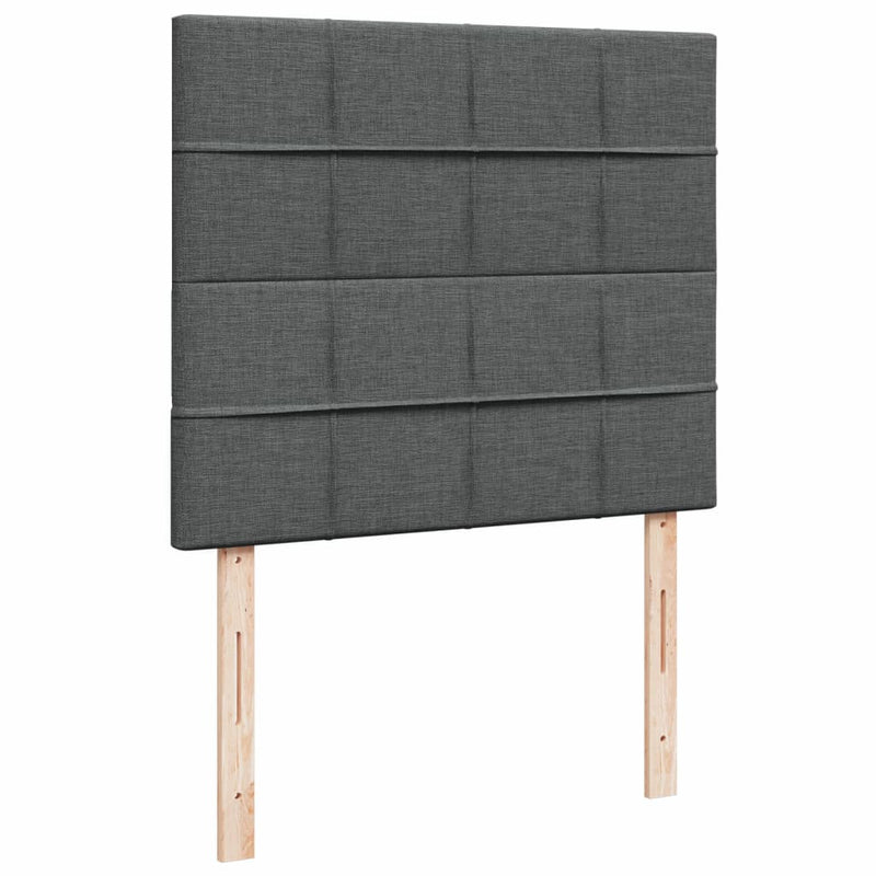 vidaXL sötétszürke szövet rugós ágy matraccal 120 x 190 cm