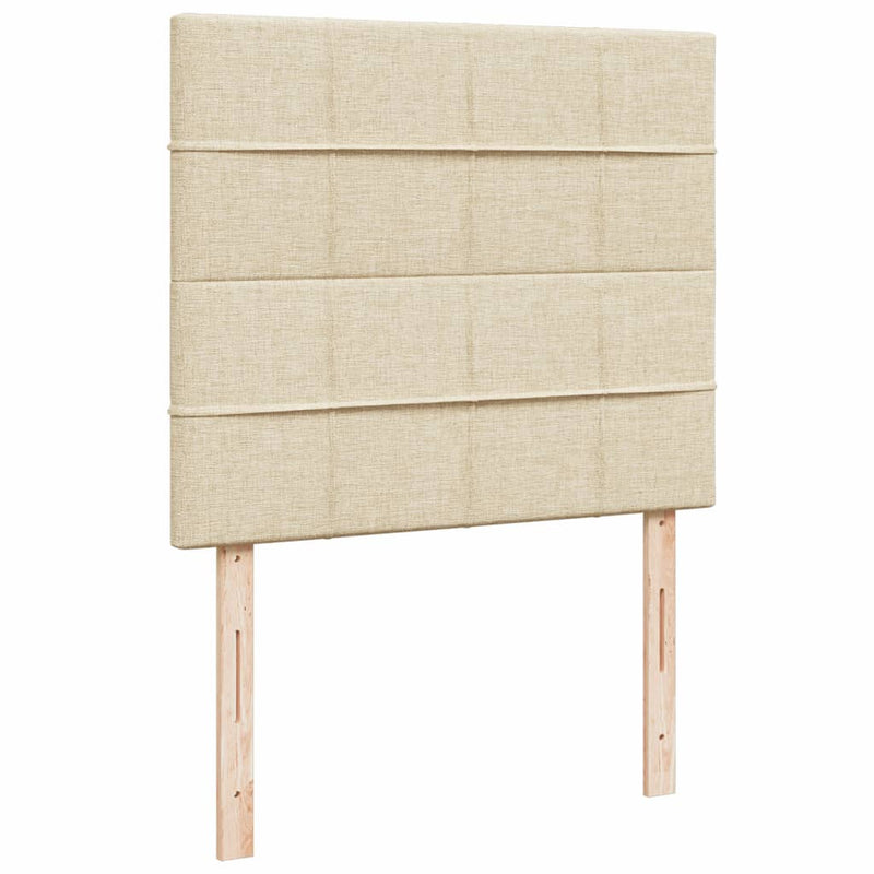 vidaXL krémszínű szövet rugós ágy matraccal 120 x 190 cm