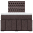 vidaXL sötétbarna szövet rugós ágy matraccal 120 x 190 cm