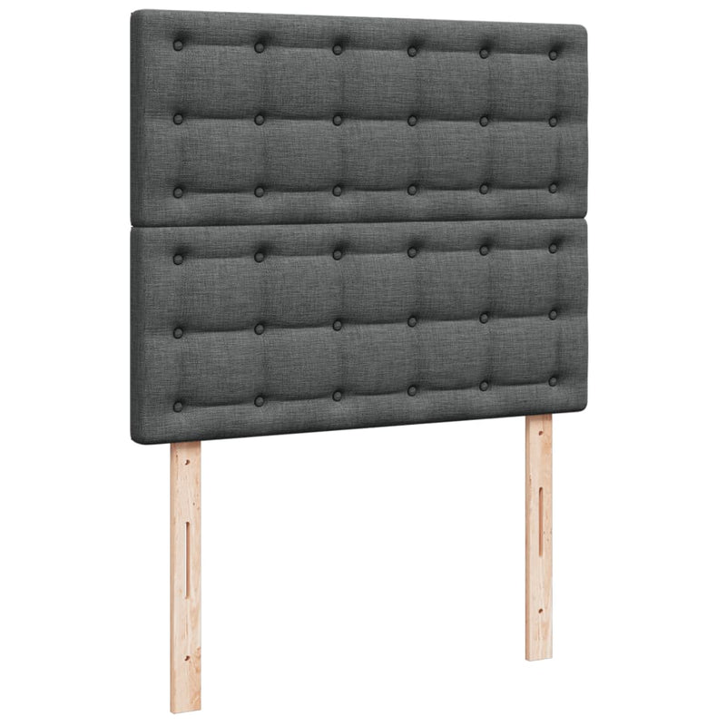 vidaXL sötétszürke szövet rugós ágy matraccal 120 x 190 cm