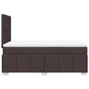 vidaXL sötétbarna szövet rugós ágy matraccal 120 x 200 cm