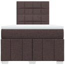 vidaXL sötétbarna szövet rugós ágy matraccal 120 x 200 cm