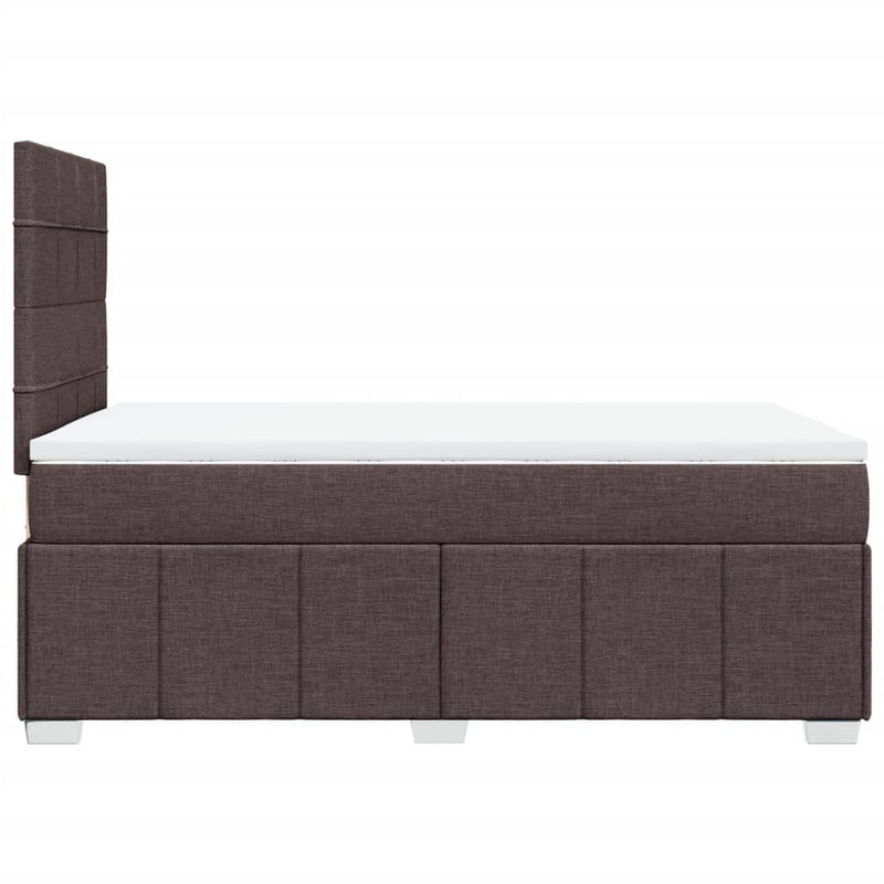 vidaXL sötétbarna szövet rugós ágy matraccal 120 x 200 cm