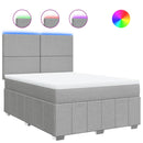 vidaXL világosszürke szövet rugós ágy matraccal 140 x 190 cm