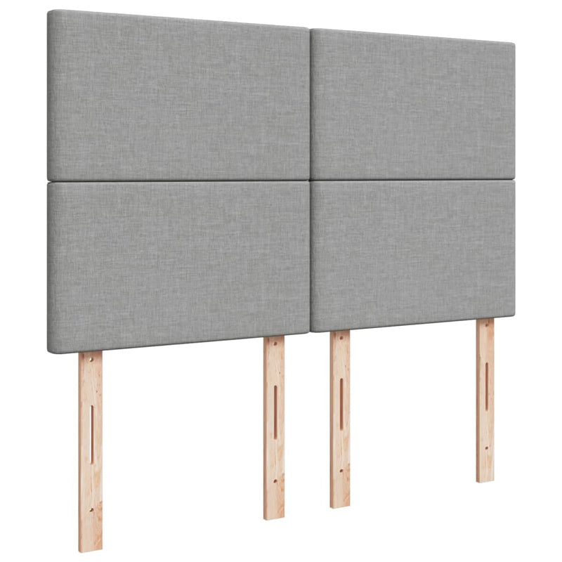 vidaXL világosszürke szövet rugós ágy matraccal 140 x 190 cm