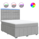 vidaXL világosszürke szövet rugós ágy matraccal 140 x 190 cm