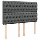 vidaXL sötétszürke szövet rugós ágy matraccal 140 x 190 cm