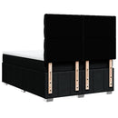 vidaXL fekete szövet rugós ágy matraccal 140 x 190 cm