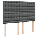 vidaXL sötétszürke szövet rugós ágy matraccal 140 x 190 cm