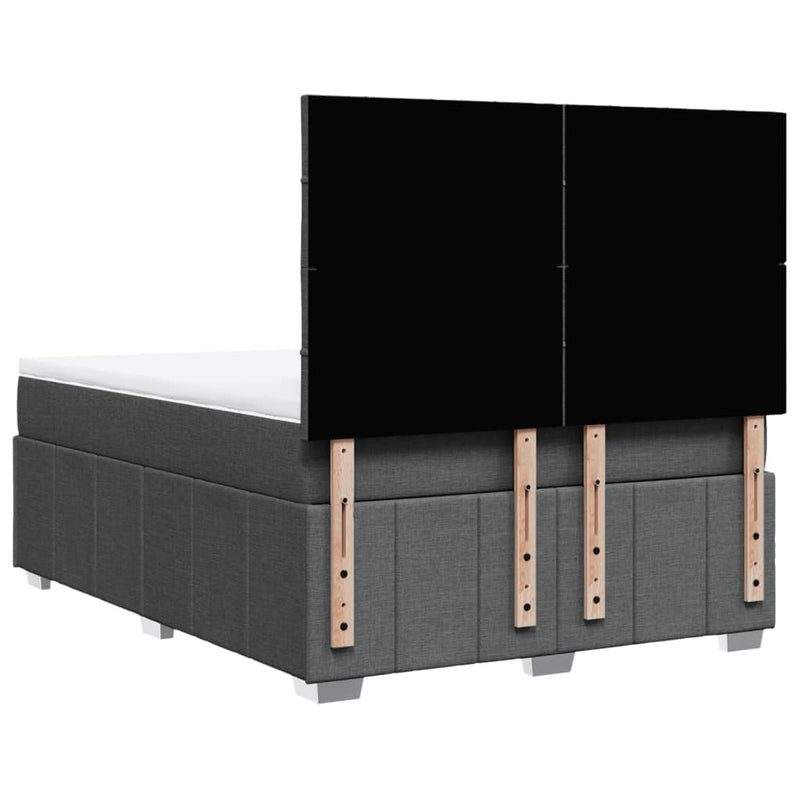 vidaXL sötétszürke szövet rugós ágy matraccal 140 x 200 cm