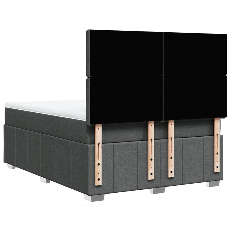 vidaXL sötétszürke szövet rugós ágy matraccal 140 x 200 cm