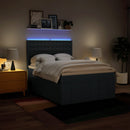 vidaXL kék szövet rugós ágy matraccal 160 x 200 cm