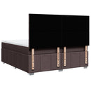 vidaXL sötétbarna szövet rugós ágy matraccal 180 x 200 cm