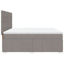 vidaXL tópszínű szövet rugós ágy matraccal 180 x 200 cm