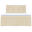 vidaXL krémszínű szövet rugós ágy matraccal 180 x 200 cm