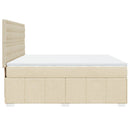 vidaXL krémszínű szövet rugós ágy matraccal 180 x 200 cm