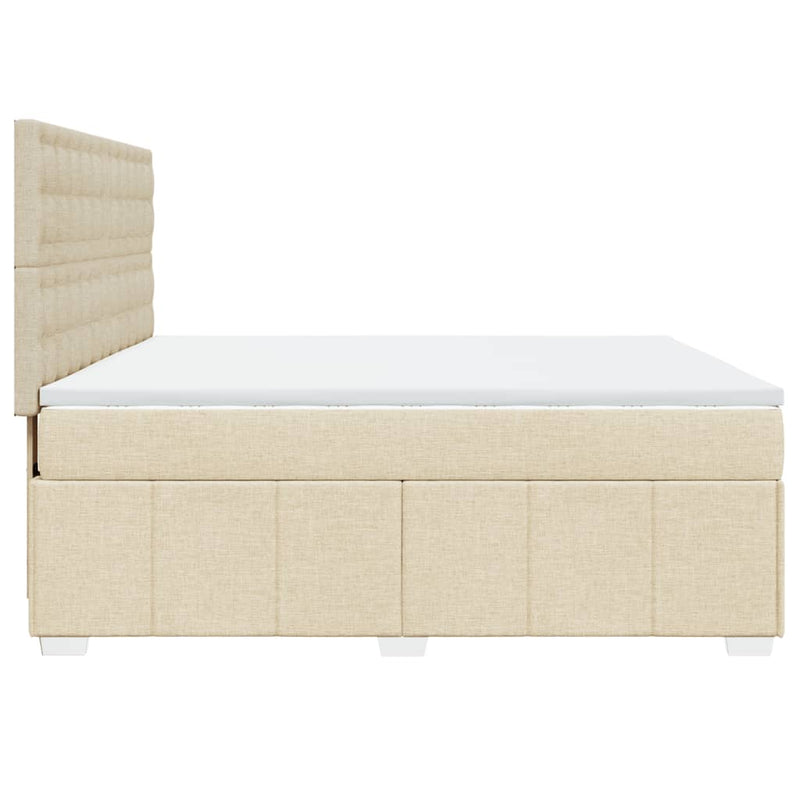 vidaXL krémszínű szövet rugós ágy matraccal 180 x 200 cm