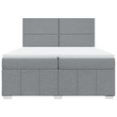 vidaXL világosszürke szövet rugós ágy matraccal 200 x 200 cm