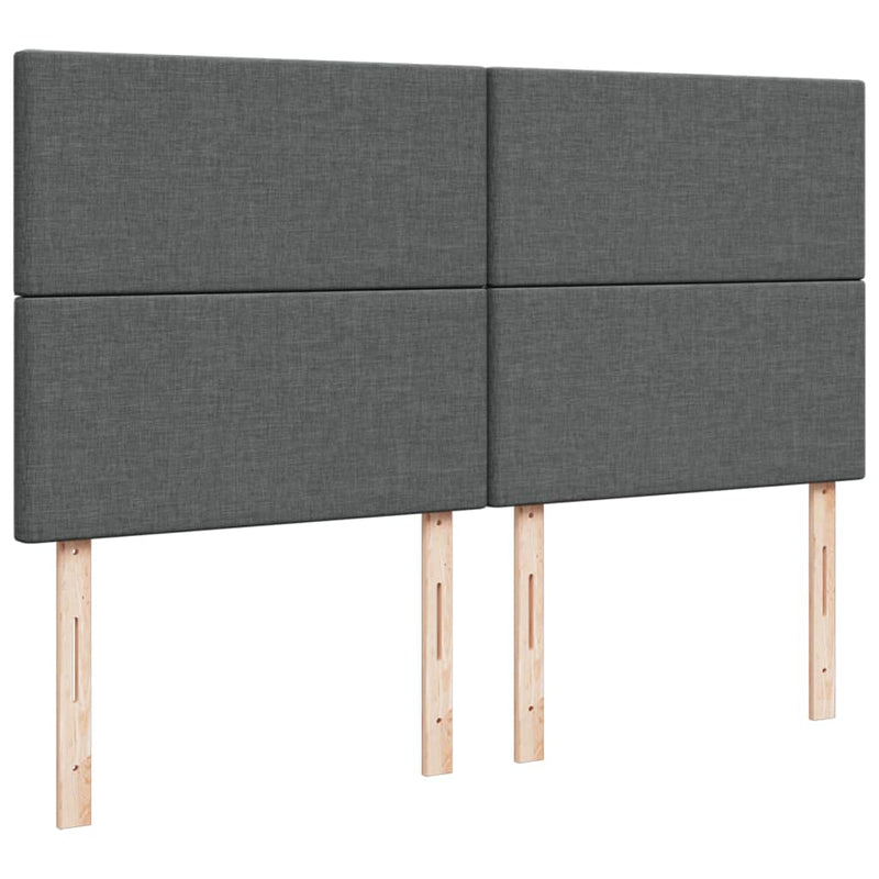 vidaXL sötétszürke szövet rugós ágy matraccal 200 x 200 cm