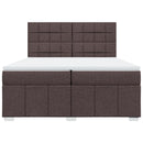 vidaXL sötétbarna szövet rugós ágy matraccal 200 x 200 cm
