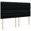 vidaXL fekete szövet rugós ágy matraccal 200 x 200 cm