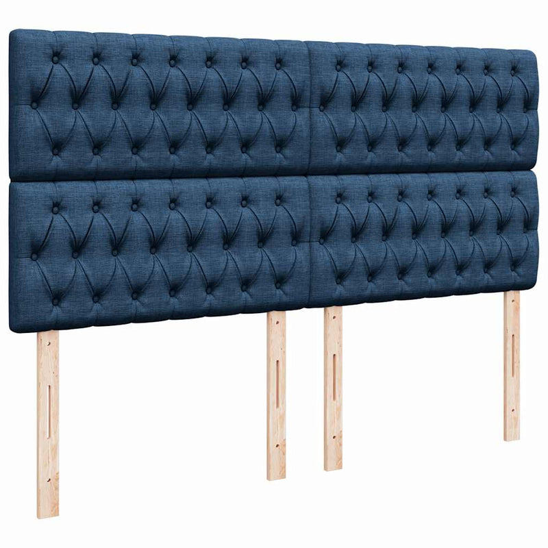 vidaXL kék szövet rugós ágy matraccal 200 x 200 cm