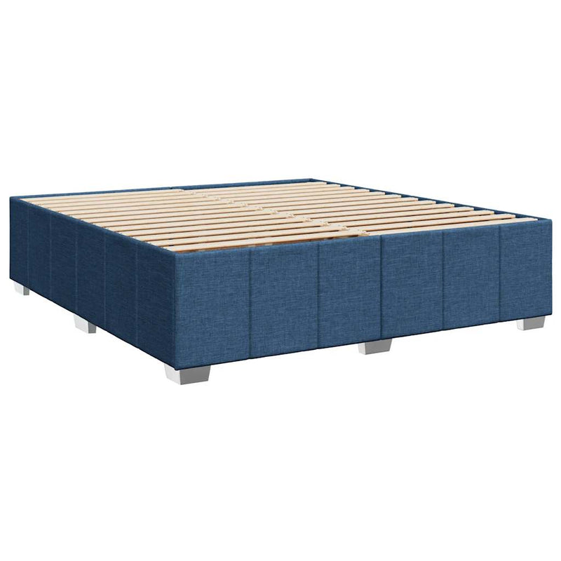 vidaXL kék szövet rugós ágy matraccal 200 x 200 cm