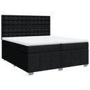 vidaXL fekete szövet rugós ágy matraccal 200 x 200 cm
