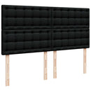 vidaXL fekete szövet rugós ágy matraccal 200 x 200 cm