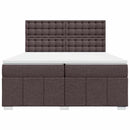 vidaXL sötétbarna szövet rugós ágy matraccal 200 x 200 cm
