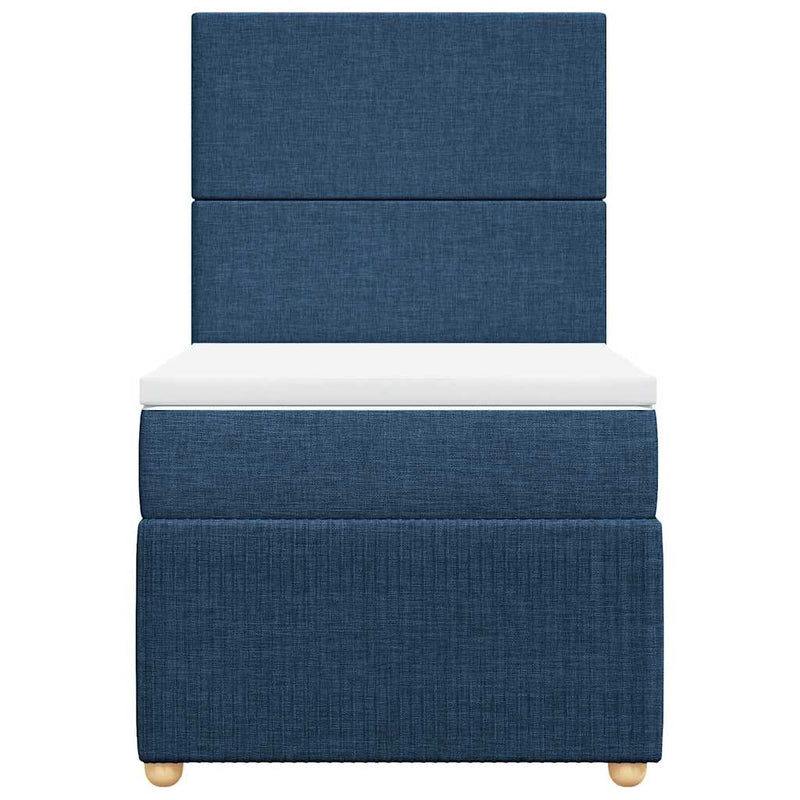 vidaXL kék szövet rugós ágy matraccal 80 x 200 cm