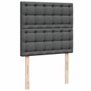 vidaXL sötétszürke szövet rugós ágy matraccal 80 x 200 cm