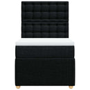 vidaXL fekete szövet rugós ágy matraccal 80 x 200 cm