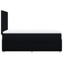 vidaXL fekete szövet rugós ágy matraccal 90x190 cm