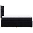 vidaXL fekete szövet rugós ágy matraccal 90x190 cm