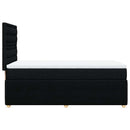 vidaXL fekete szövet rugós ágy matraccal 90x190 cm