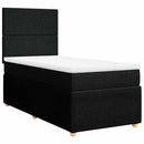 vidaXL fekete szövet rugós ágy matraccal 90x200 cm