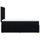 vidaXL fekete szövet rugós ágy matraccal 90x200 cm