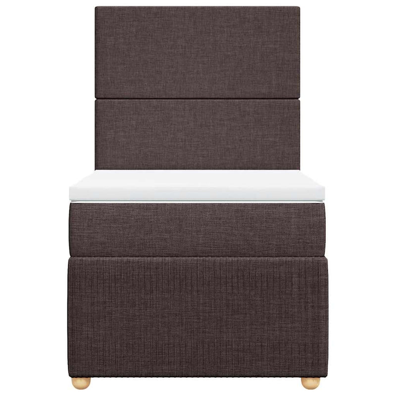 vidaXL sötétbarna szövet rugós ágy matraccal 100 x 200 cm