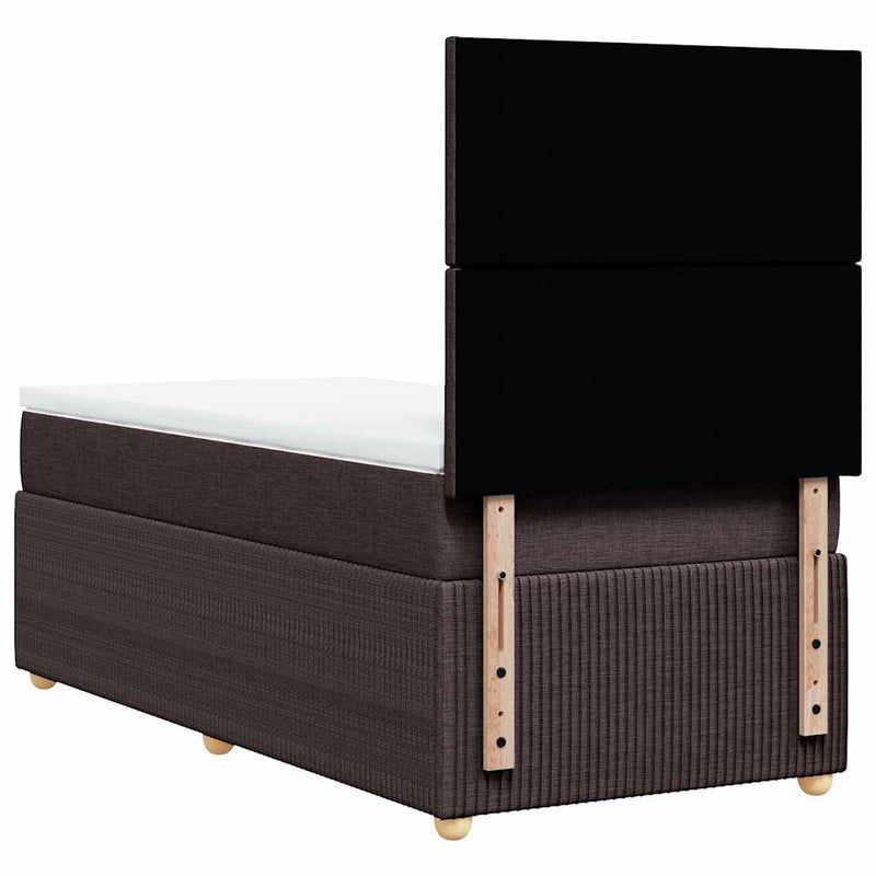 vidaXL sötétbarna szövet rugós ágy matraccal 100 x 200 cm