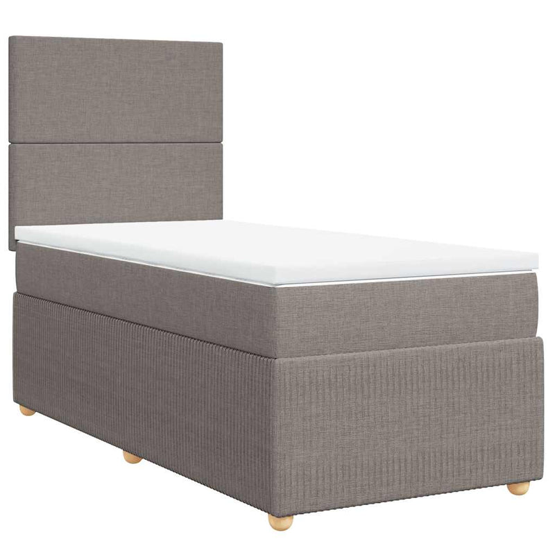 vidaXL tópszínű szövet rugós ágy matraccal 100 x 200 cm