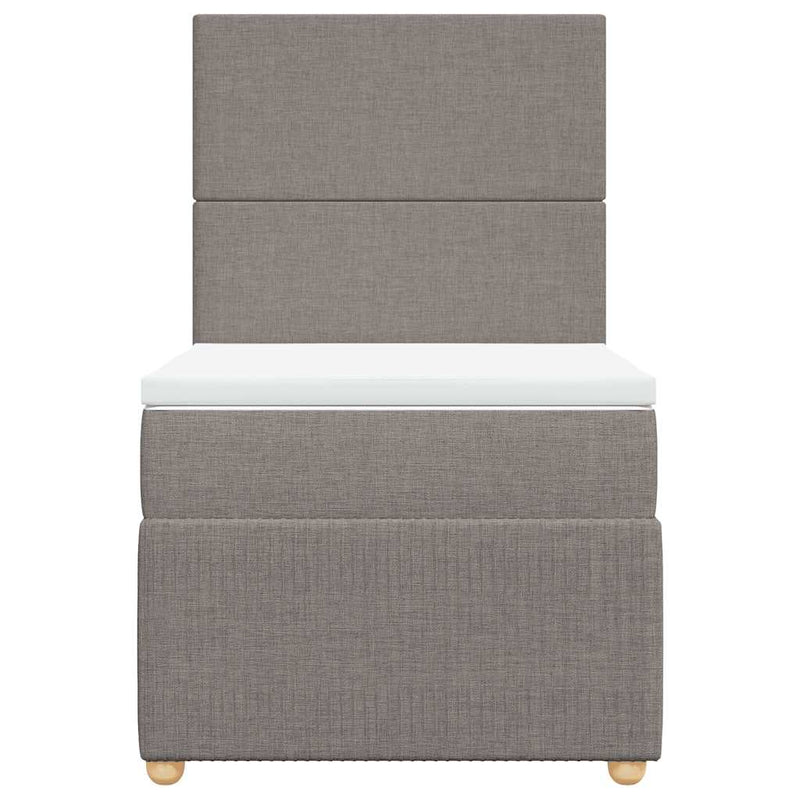 vidaXL tópszínű szövet rugós ágy matraccal 100 x 200 cm