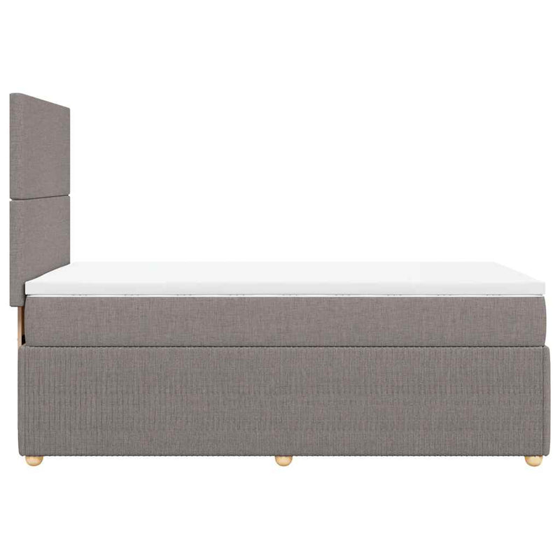 vidaXL tópszínű szövet rugós ágy matraccal 100 x 200 cm