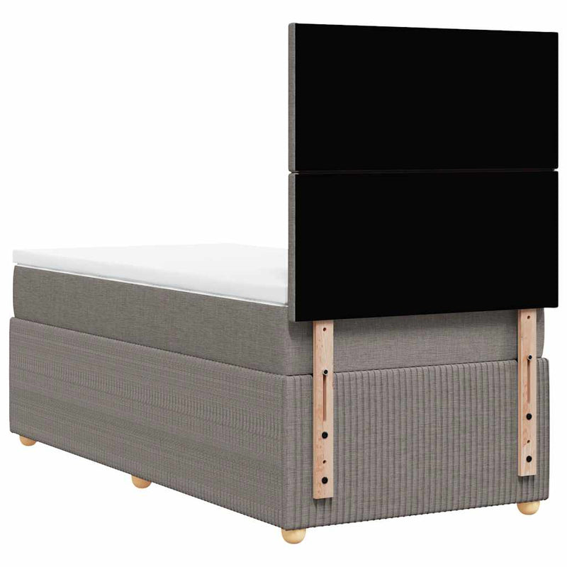 vidaXL tópszínű szövet rugós ágy matraccal 100 x 200 cm