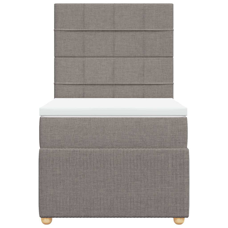 vidaXL tópszínű szövet rugós ágy matraccal 100 x 200 cm