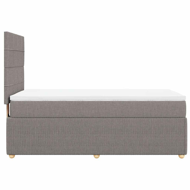 vidaXL tópszínű szövet rugós ágy matraccal 100 x 200 cm