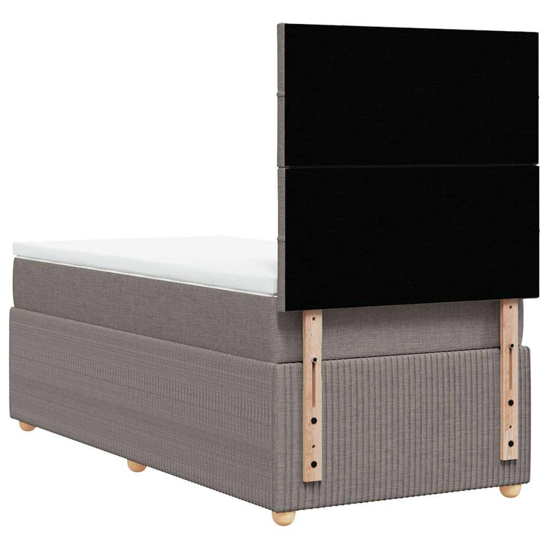 vidaXL tópszínű szövet rugós ágy matraccal 100 x 200 cm