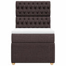 vidaXL sötétbarna szövet rugós ágy matraccal 100 x 200 cm